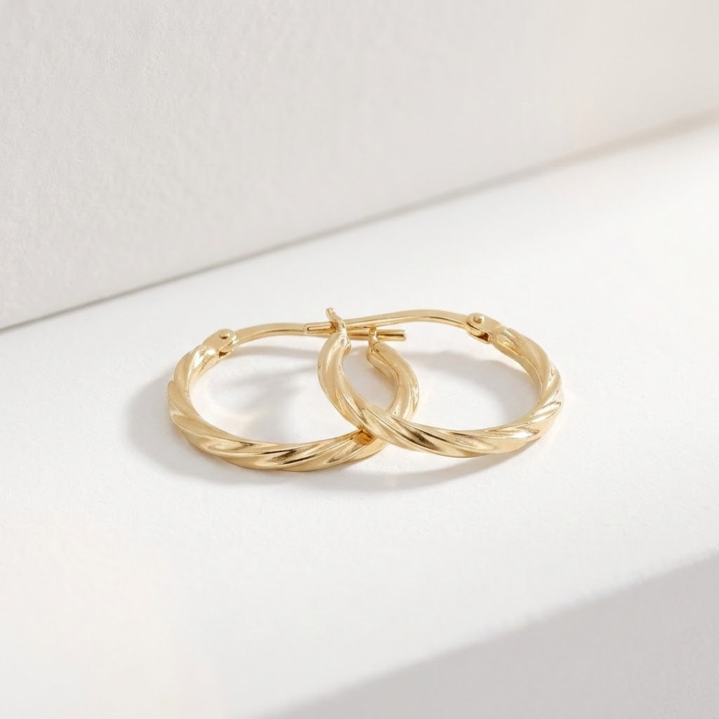 Mini Twist Hoop Vermeil Earrings