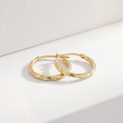 Mini Twist Hoop Vermeil Earrings