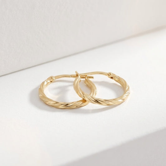 Mini Twist Hoop Vermeil Earrings