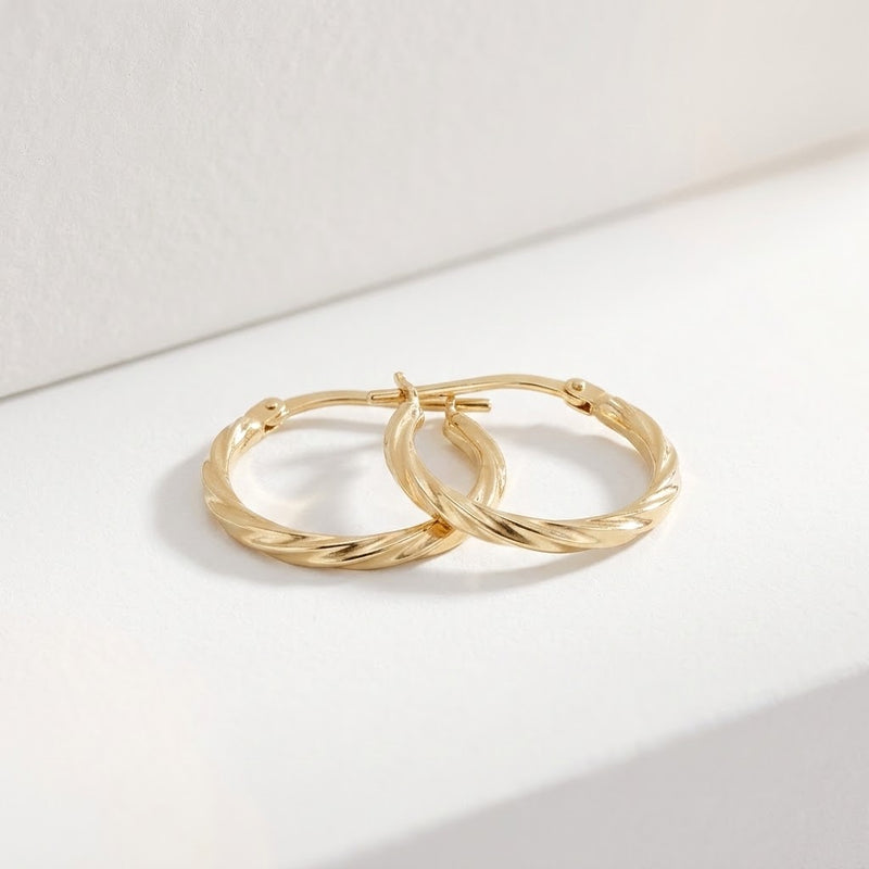 Mini Twist Hoop Vermeil Earrings