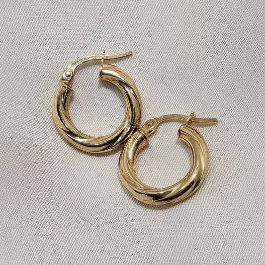 Mini Creole Hoop Earrings 9ct Yellow Gold