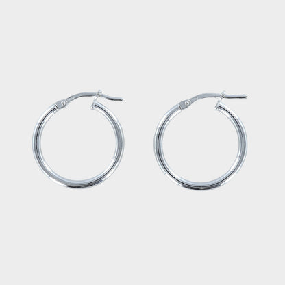 Sterling Silver Hoop Earrings 15mm