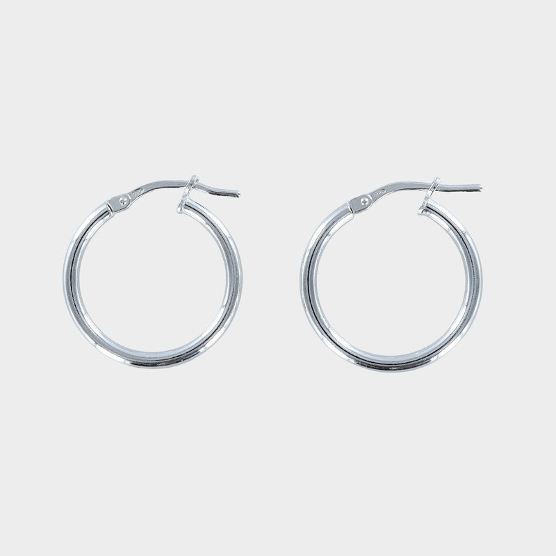 Sterling Silver Hoop Earrings 15mm