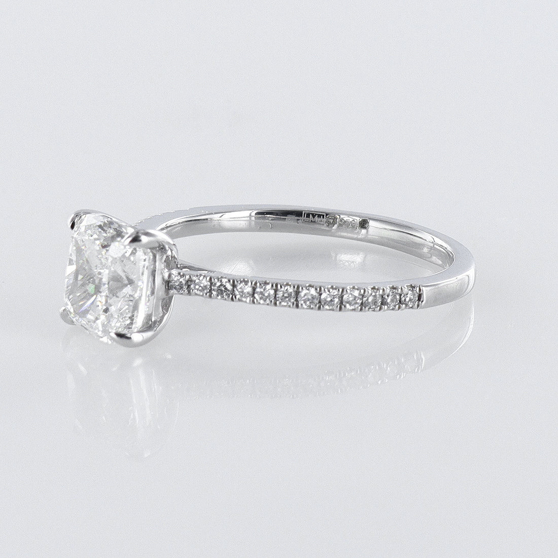 Cushion-Cut GIA Certified Diamond-Set Platinum Ring