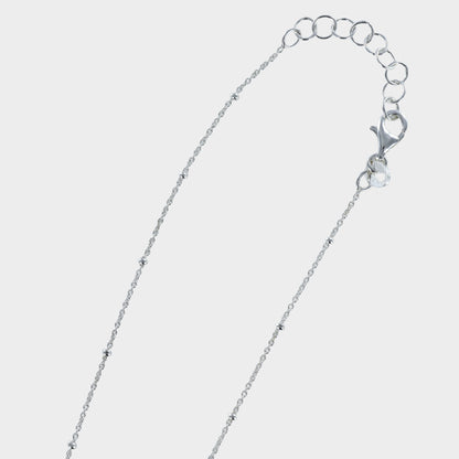 Sterling Silver Gold Plated Heart Trace & Ball Necklace