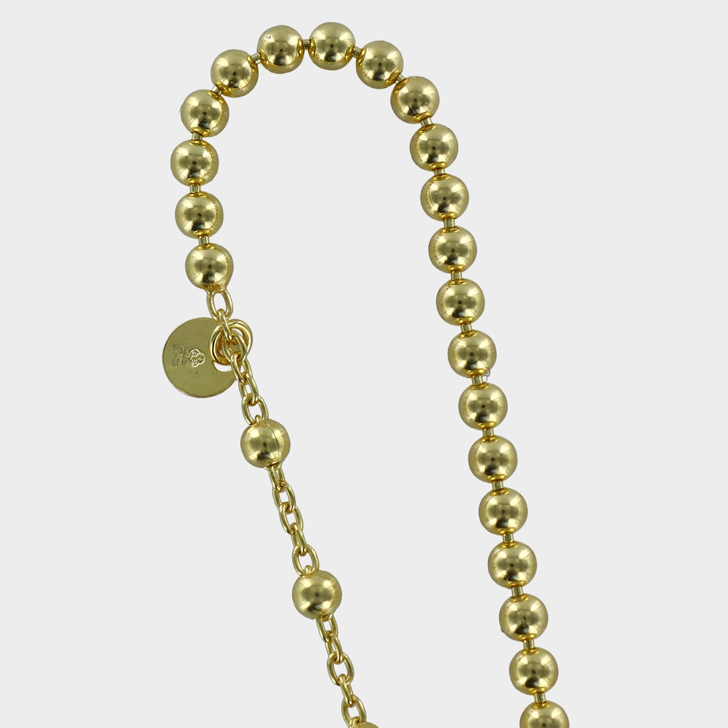 Sterling Silver Gold Plated Ball & T-Bar Necklace