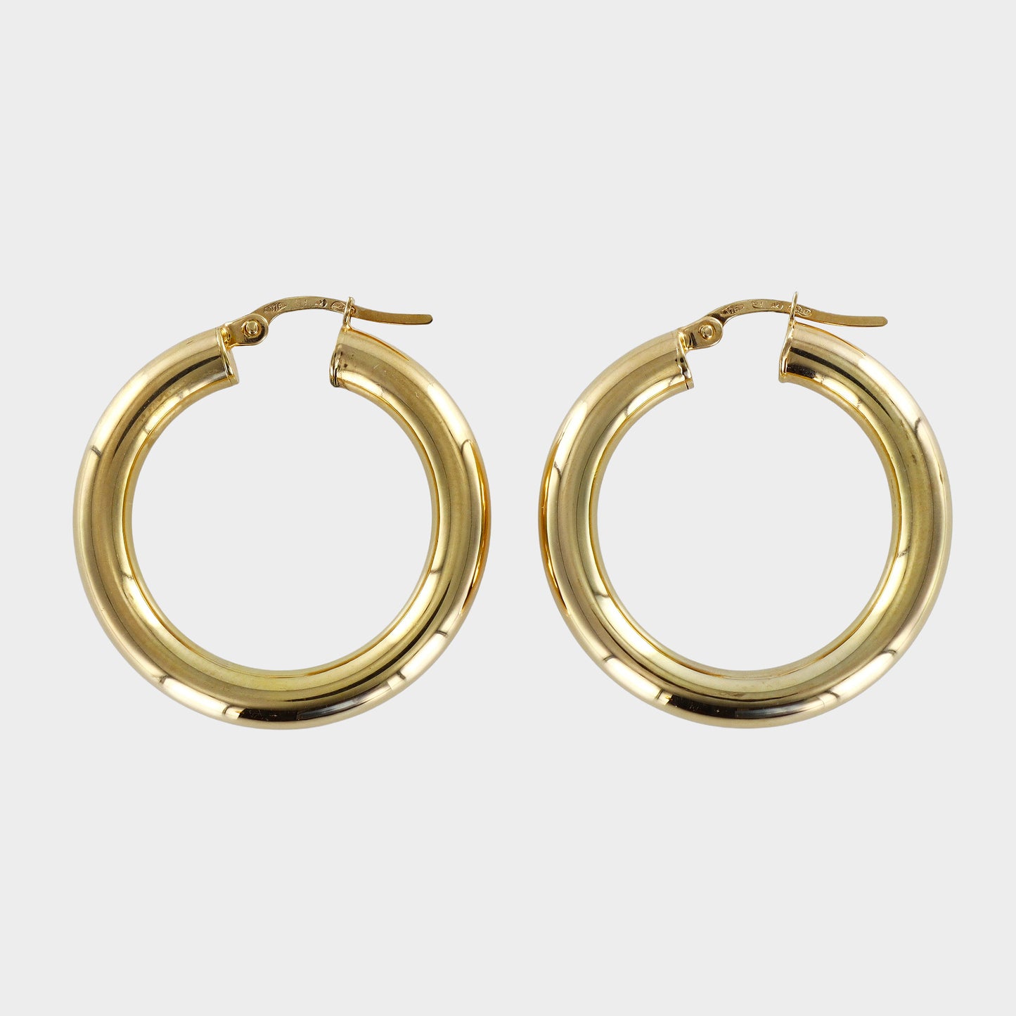 Polished 9ct Yellow Gold Hoops 25mm