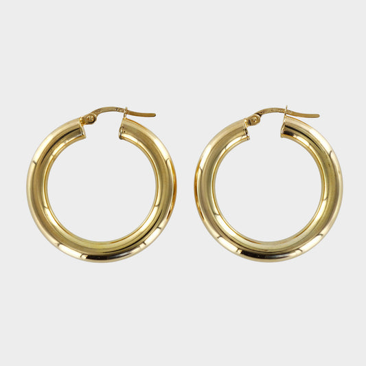 Polished 9ct Yellow Gold Hoops 25mm