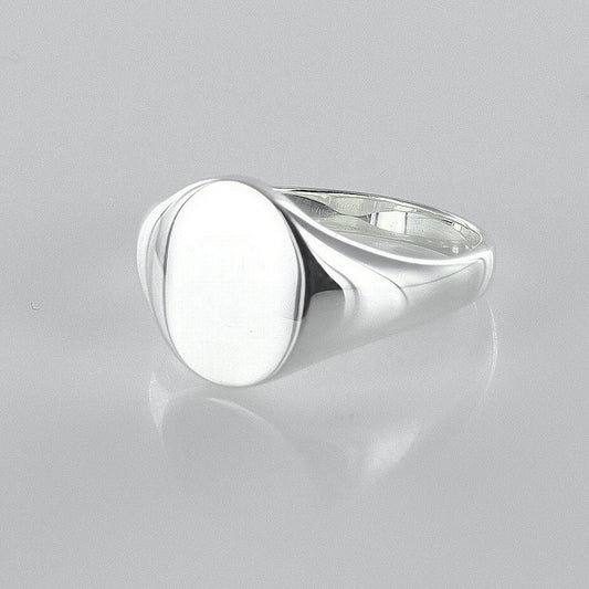 Oval-Shaped Signet Ring Sterling Silver
