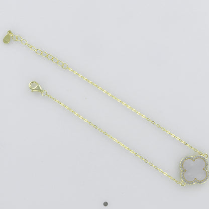 Mother of Pearl Clover Pendant 14ct Gold Plated
