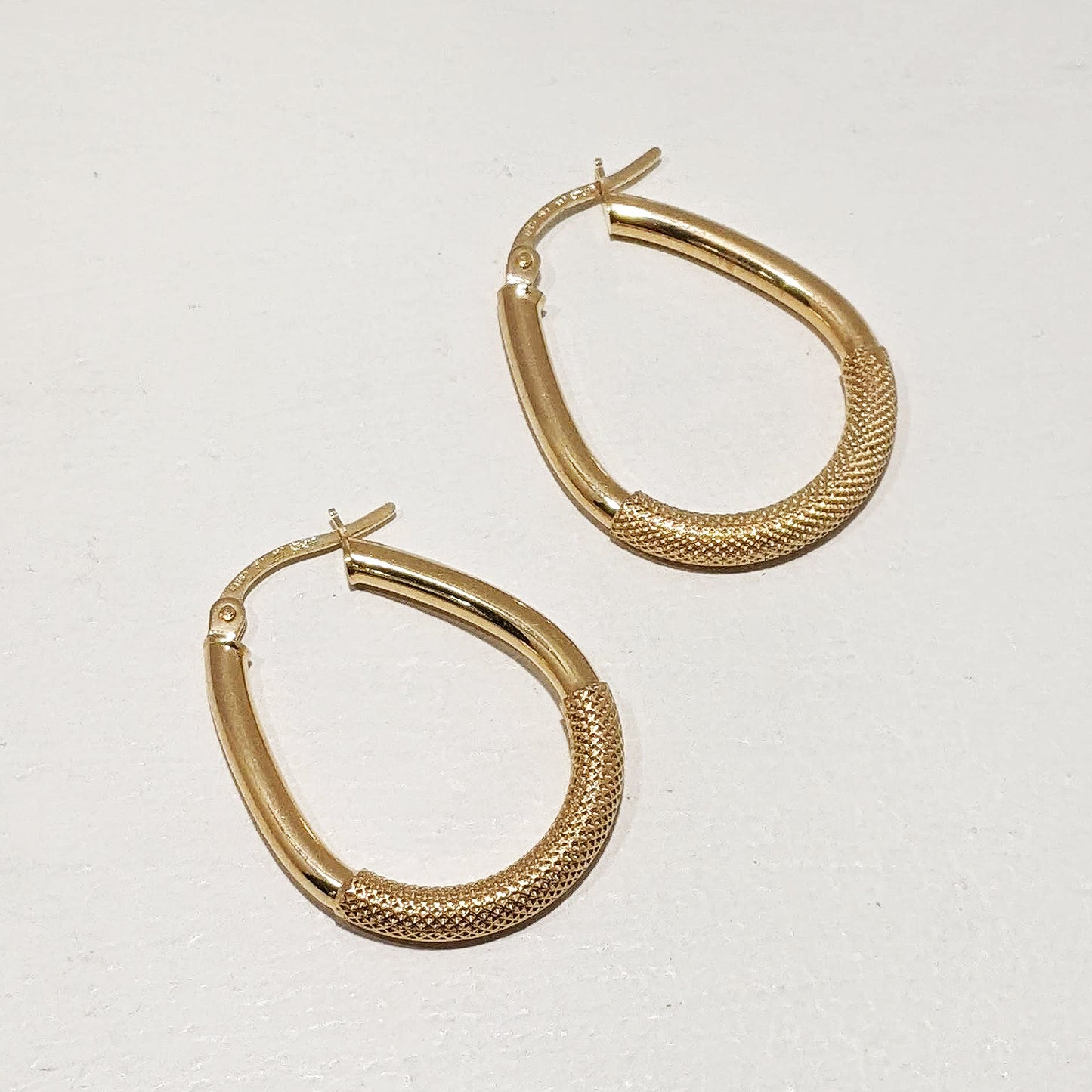 Sierra Textured Hoop Earrings 9ct Yellow Gold