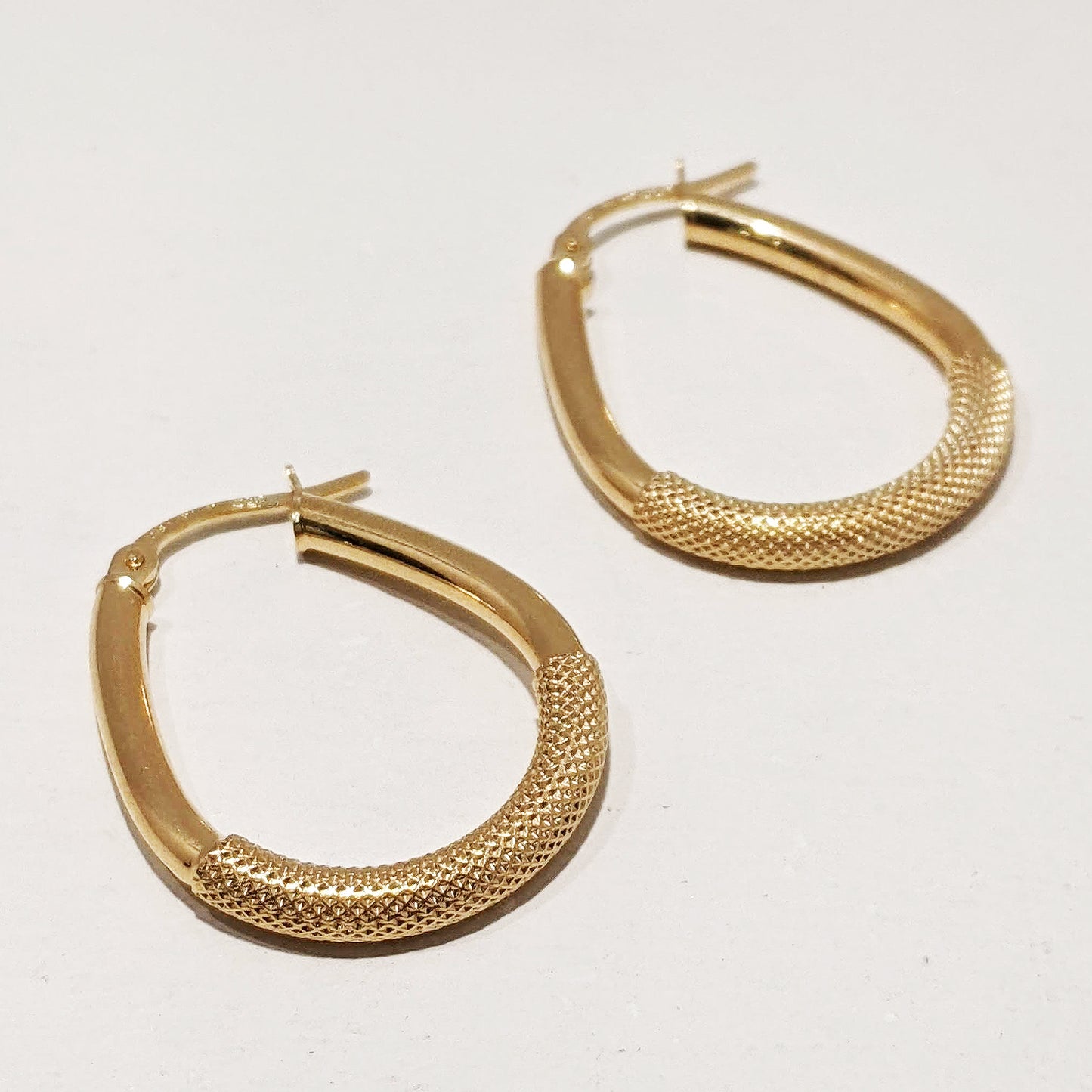 Sierra Textured Hoop Earrings 9ct Yellow Gold