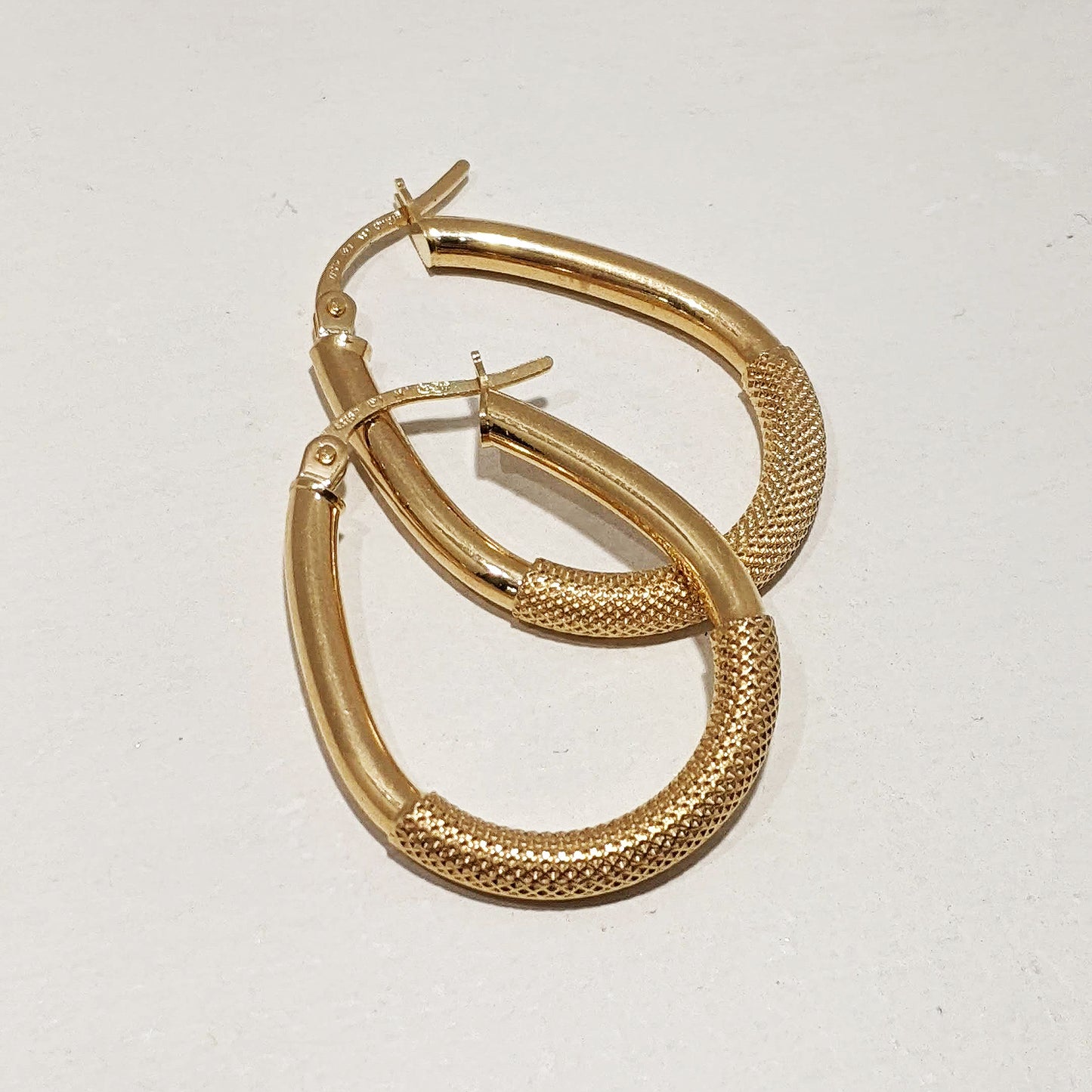 Sierra Textured Hoop Earrings 9ct Yellow Gold