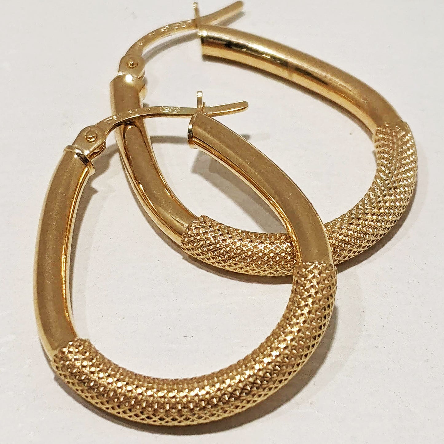 Sierra Textured Hoop Earrings 9ct Yellow Gold