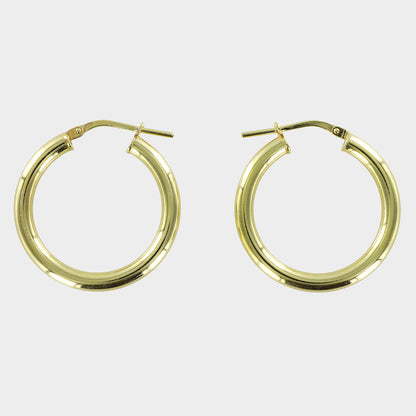 Traditional Polished Hoop Earrings 14ct Gold Plated