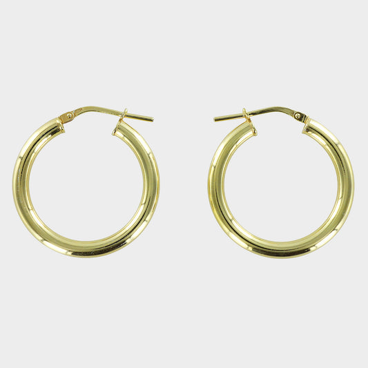 Traditional Polished Hoop Earrings 14ct Gold Plated