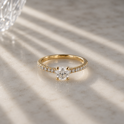 18ct Rose Gold Diamond-Set Engagement Ring