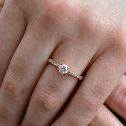 18ct Rose Gold Diamond-Set Engagement Ring