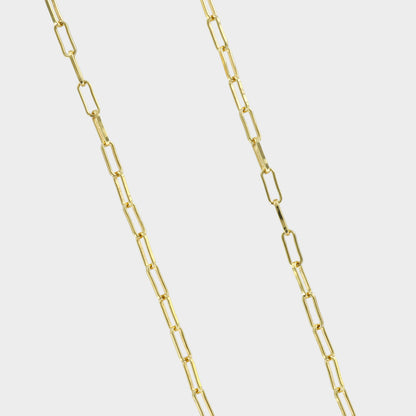 Paper Chain & T-Bar Vermeil Necklace 16inch