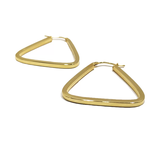 Selene Triangle Hoop Earrings 9ct Yellow Gold