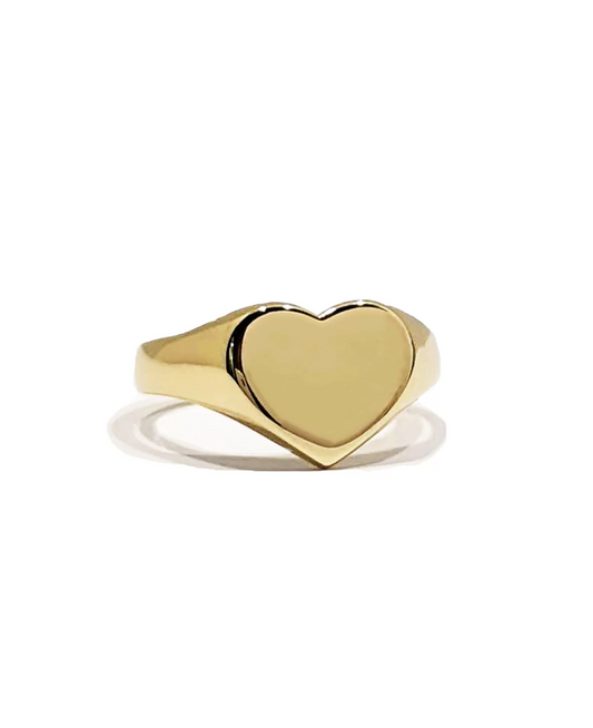 Heart Signet Ring 9ct Yellow Gold