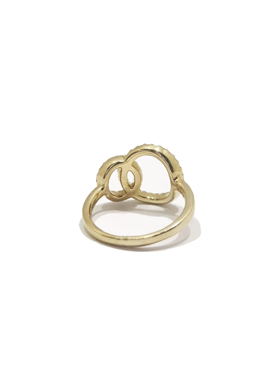 Double Circle Diamond Ring 9ct Yellow Gold