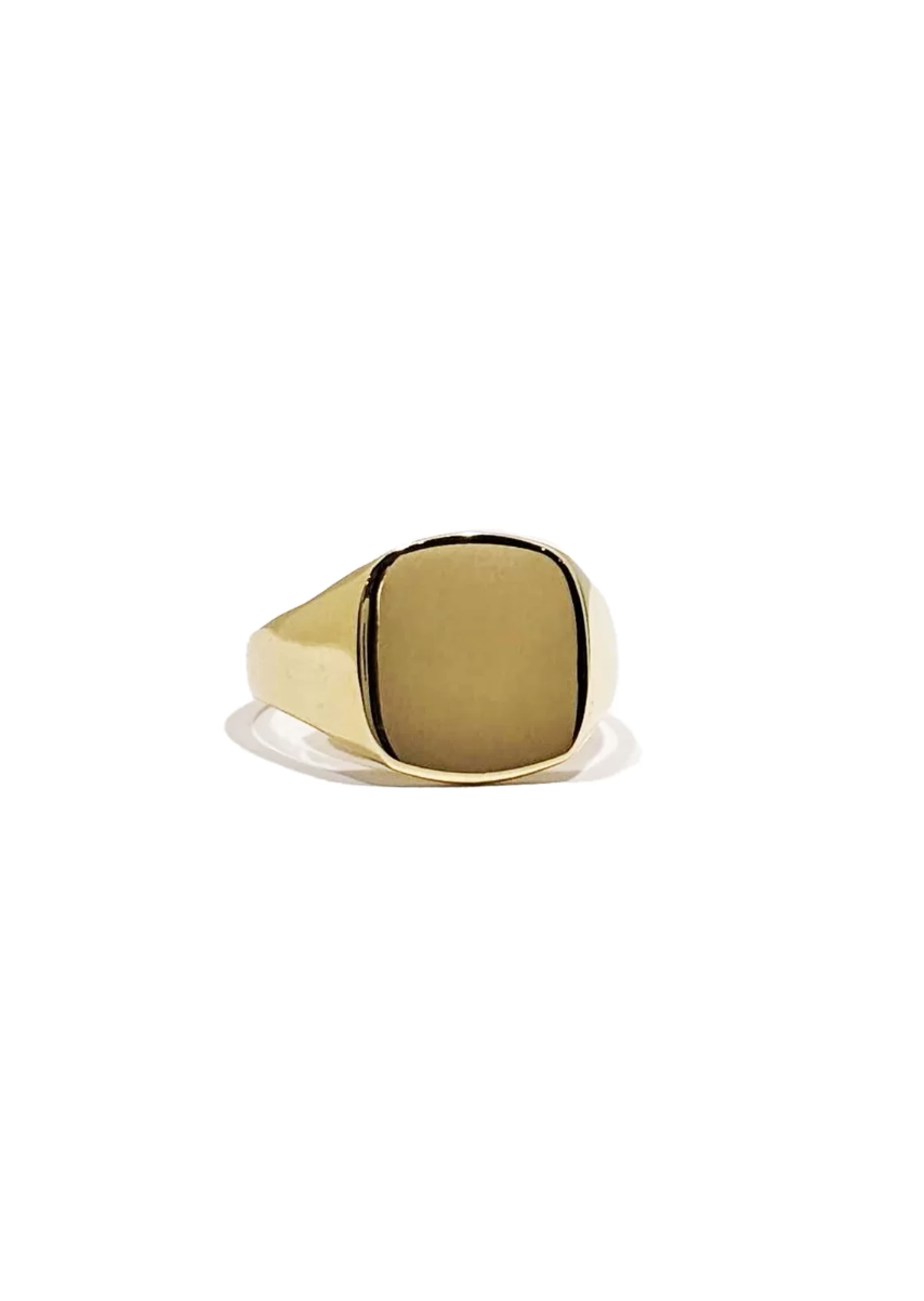 Cushion Signet Ring 9ct Yellow Gold