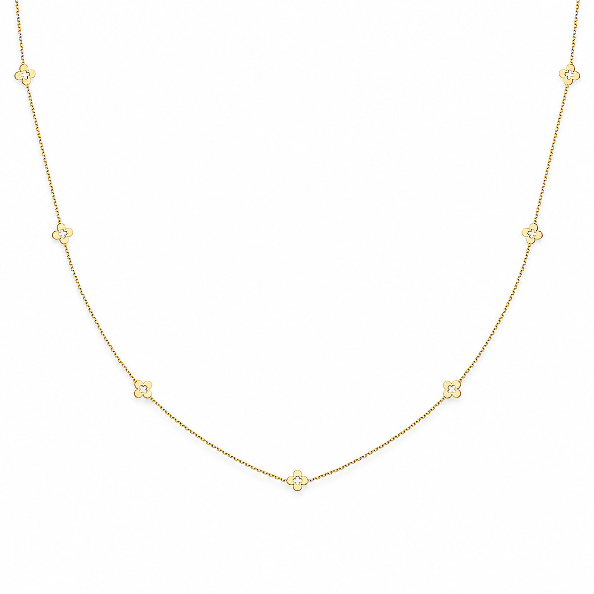 7 Clover Necklace 9ct Yellow Gold