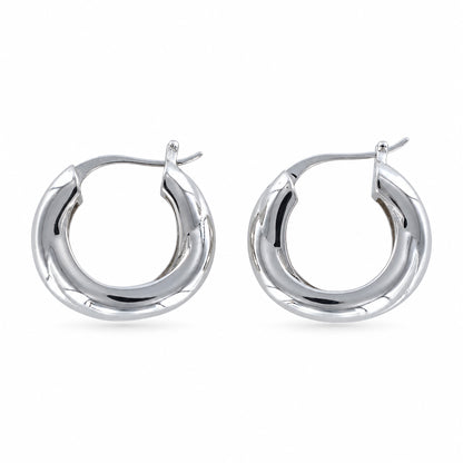 Chunky Sterling Silver Hoop Earrings