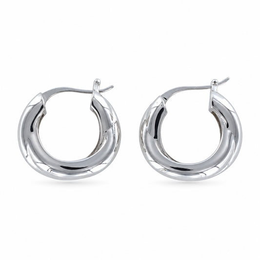 Chunky Sterling Silver Hoop Earrings