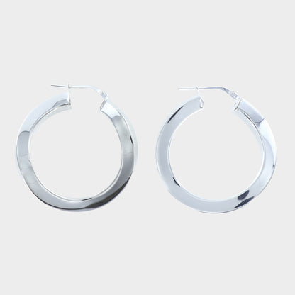 Square Twisted 925 Sterling Silver Hoops