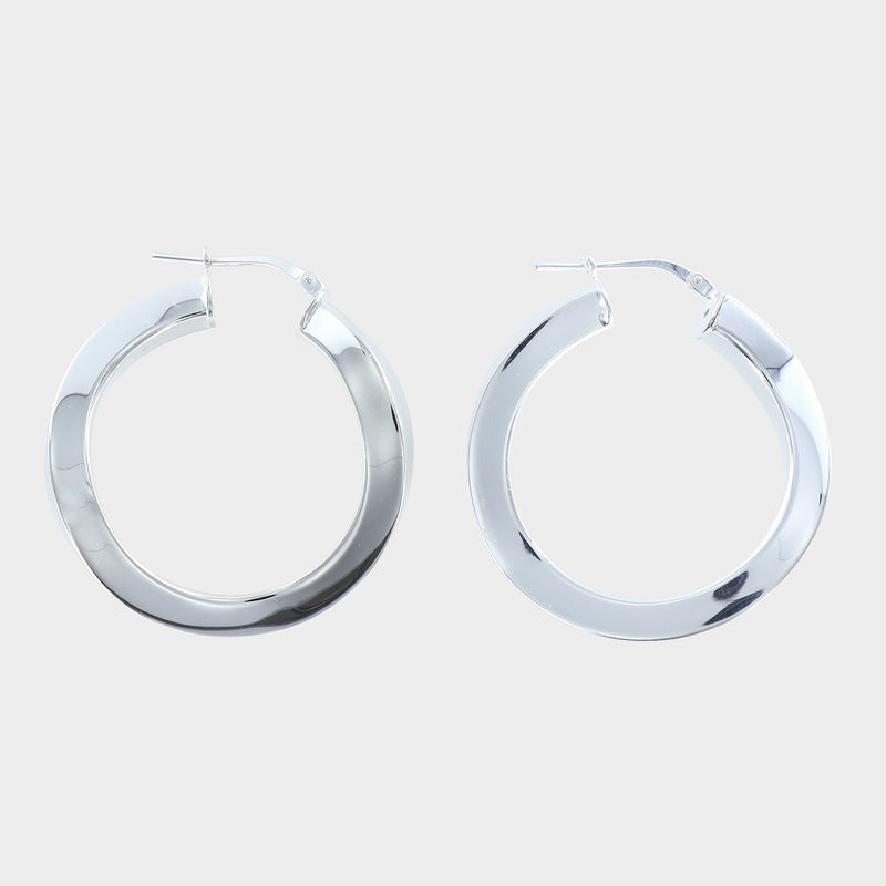Square Twisted 925 Sterling Silver Hoops