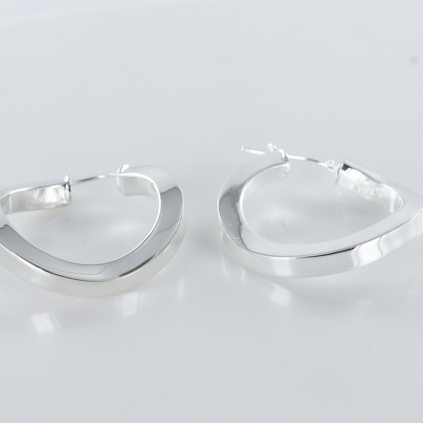 Square Twisted 925 Sterling Silver Hoops