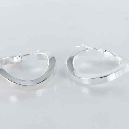Square Twisted 925 Sterling Silver Hoops