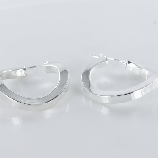 Square Twisted 925 Sterling Silver Hoops