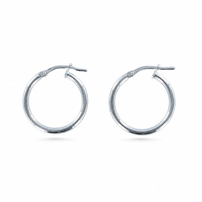 Sterling Silver Hoop Earrings 15mm