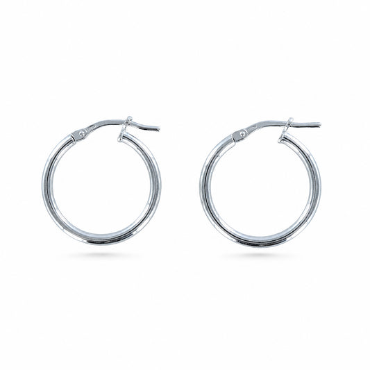 Sterling Silver Hoop Earrings 15mm