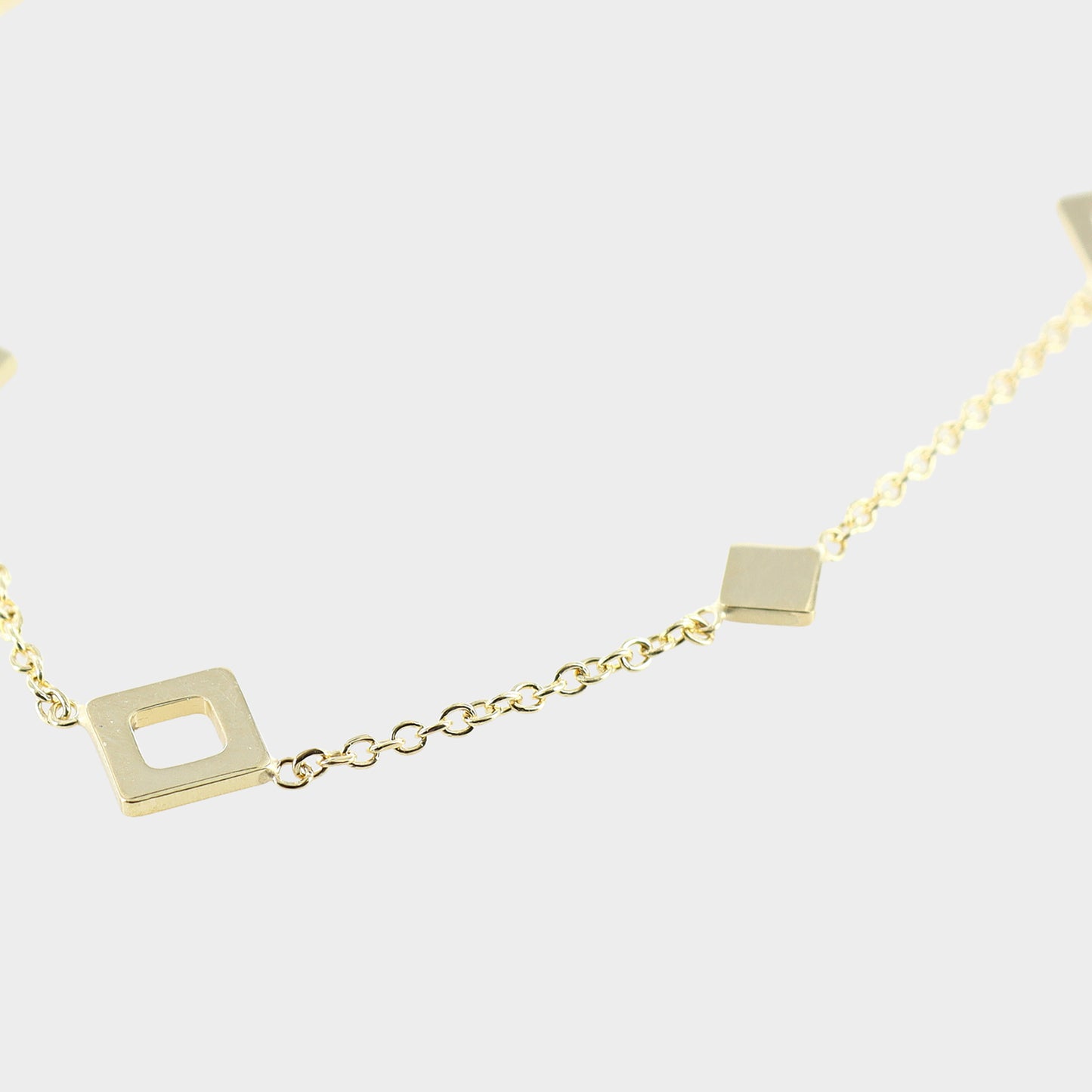 Offset Squares Necklace 9ct Yellow Gold