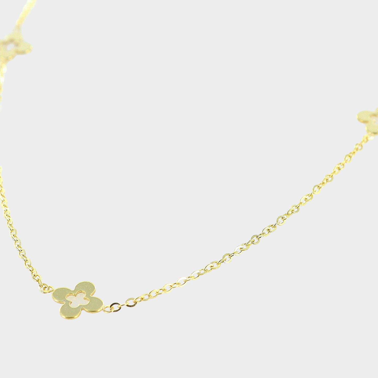 7 Clover Necklace 9ct Yellow Gold