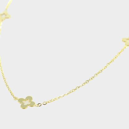 7 Clover Necklace 9ct Yellow Gold