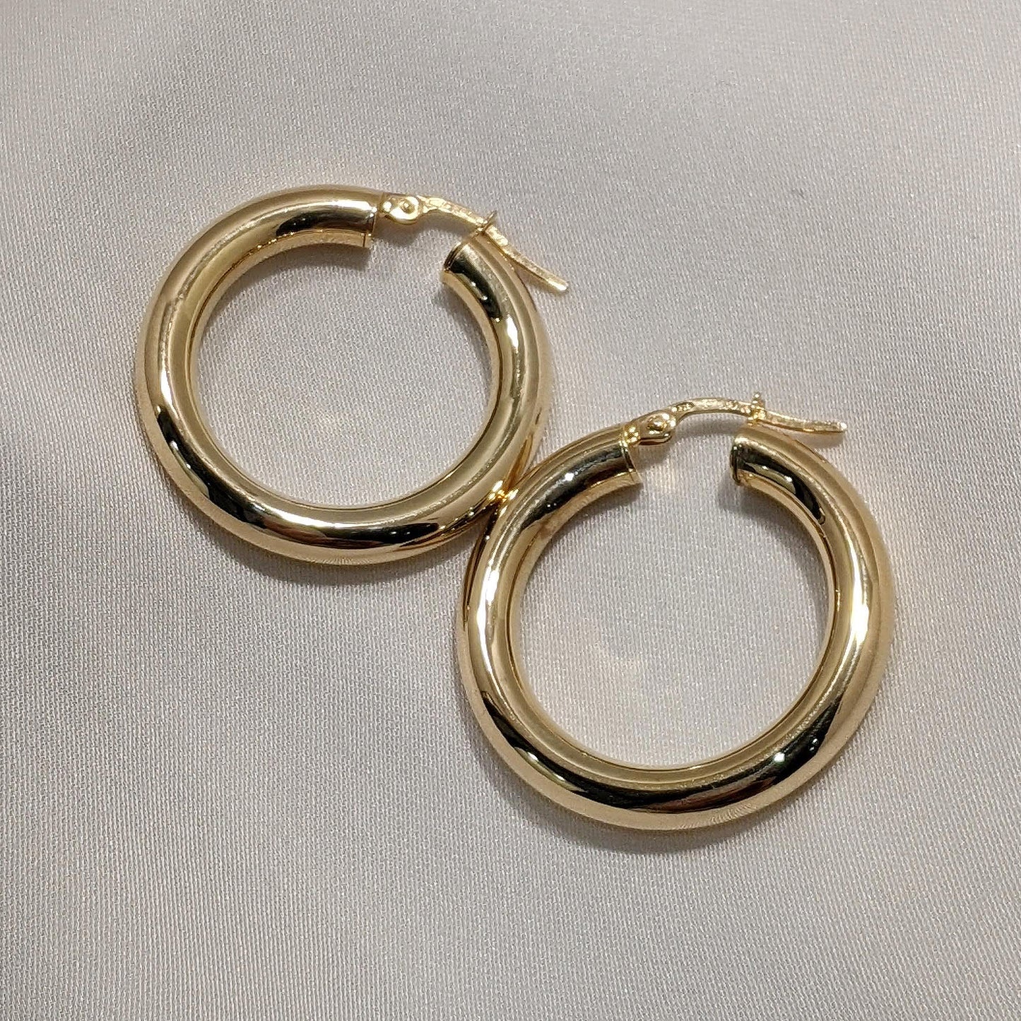 Rounded Hoop Earrings 9ct Yellow Gold