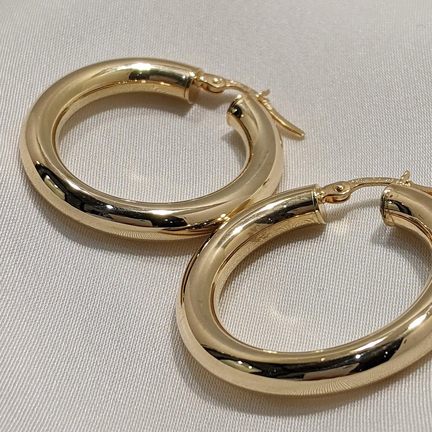 Rounded Hoop Earrings 9ct Yellow Gold