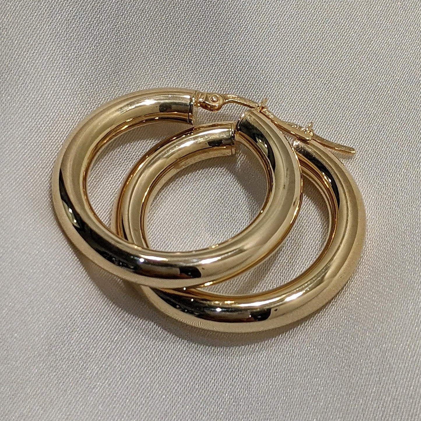 Rounded Hoop Earrings 9ct Yellow Gold