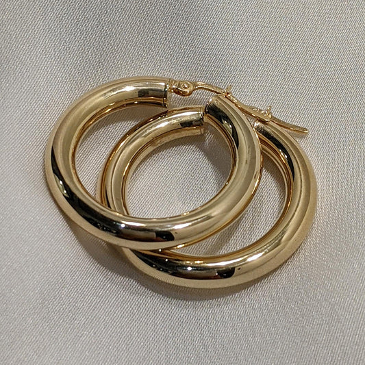 Rounded Hoop Earrings 9ct Yellow Gold