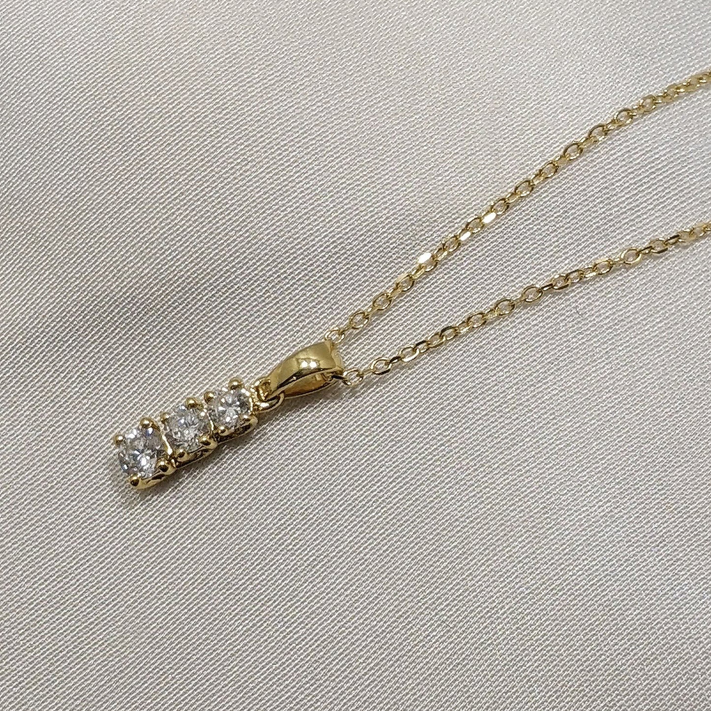 Diamond Trilogy Drop Pendant 18ct Yellow Gold