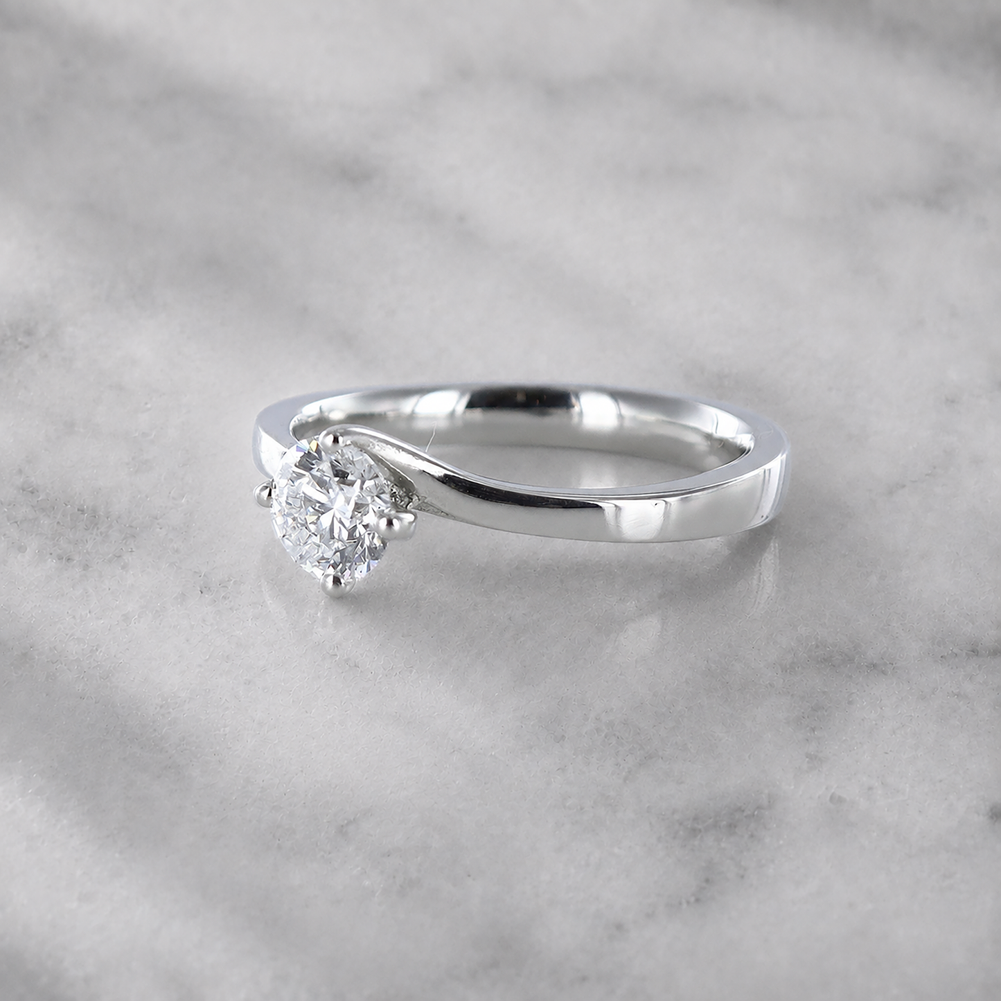 Diamond Solitaire Twist Engagement Ring