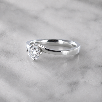 Diamond Solitaire Twist Engagement Ring