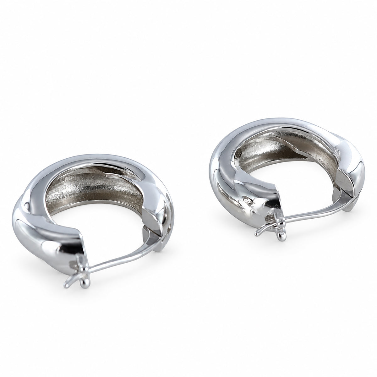 Chunky Sterling Silver Hoop Earrings