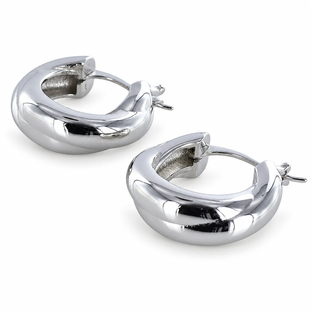 Chunky Sterling Silver Hoop Earrings