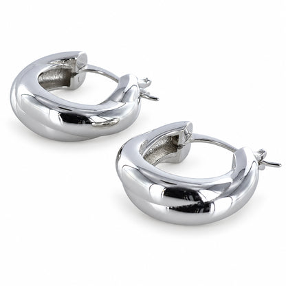 Chunky Sterling Silver Hoop Earrings